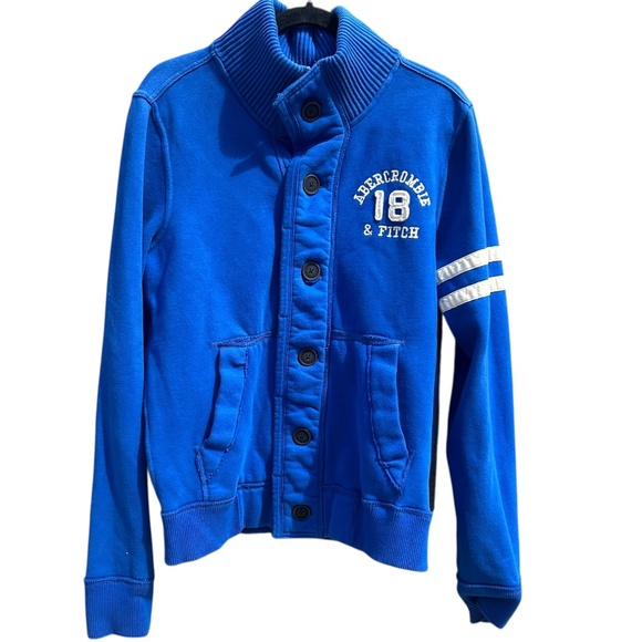 Abercrombie & Fitch Blue Button Up Sweater - Picture 1 of 6